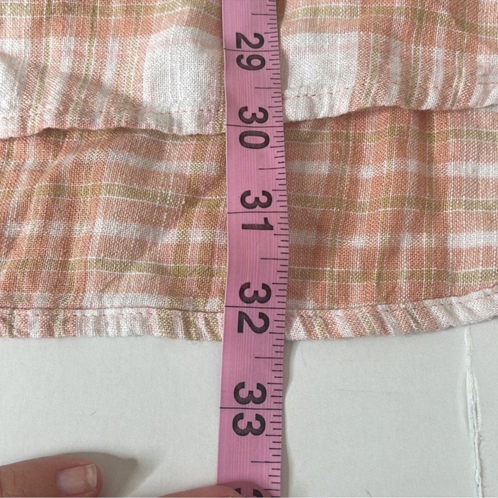 American Eagle Oversized Plaid Button Down Linen Blend Medium - Picture 11 of 14